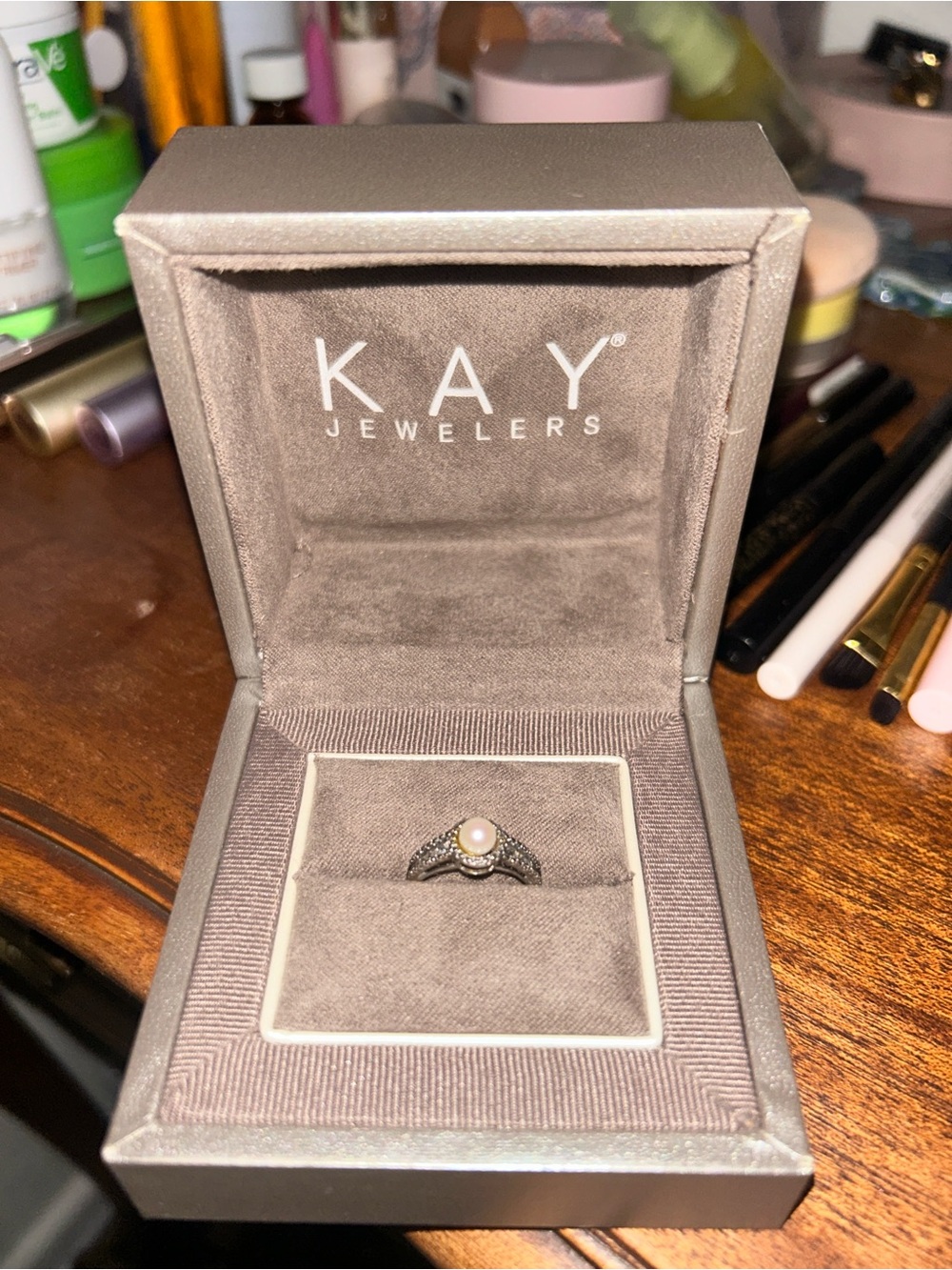 Kay Jewelers Pearl Ring in Sterling Silver